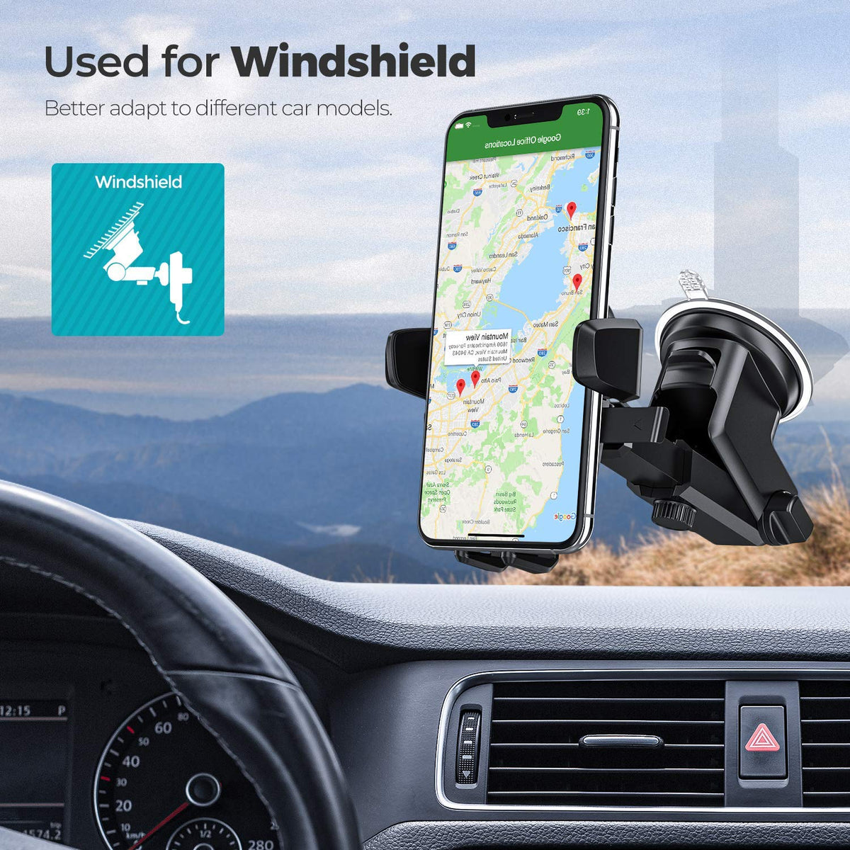 360 Degree Rotating Adjustable Mobile Holder Stand for Car