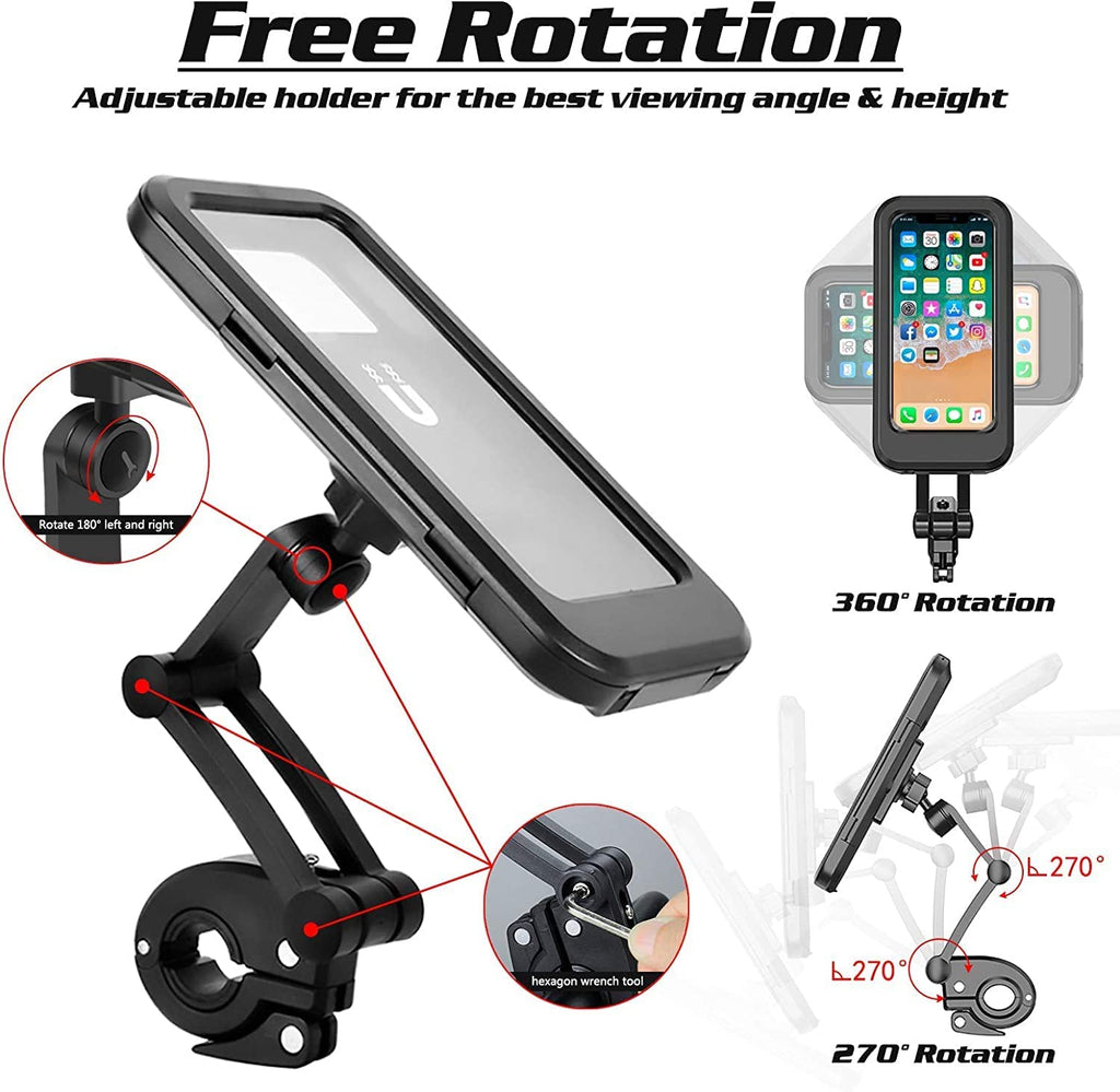 Waterproof Motorcycle, Bike, Scooter & Bicycle Cell Phone Holder