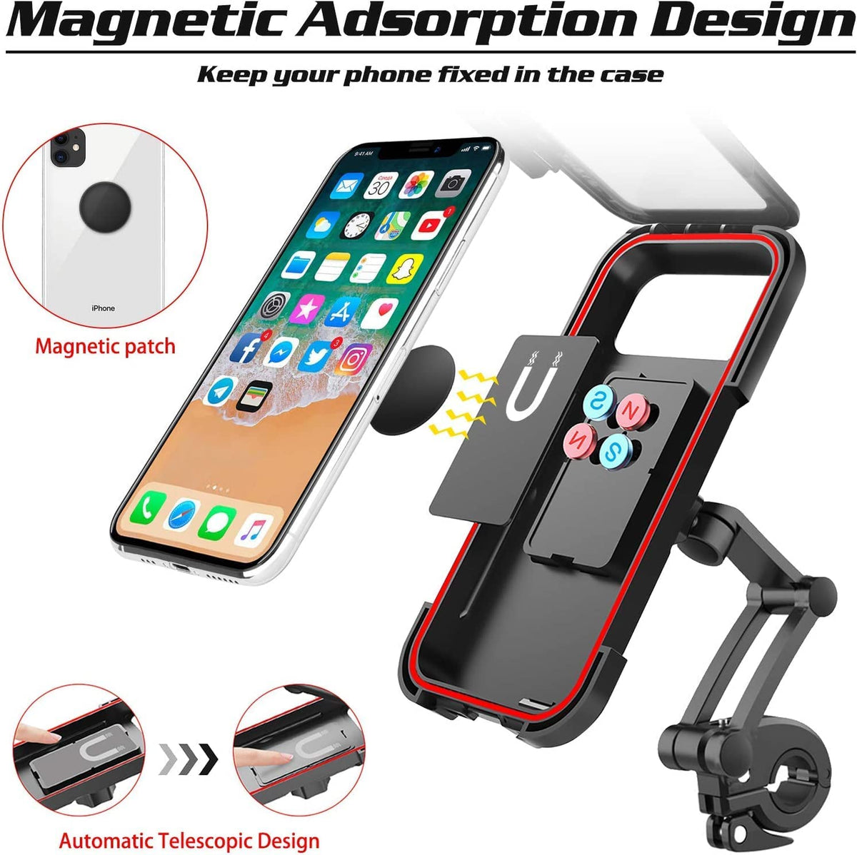 Waterproof Motorcycle, Bike, Scooter & Bicycle Cell Phone Holder