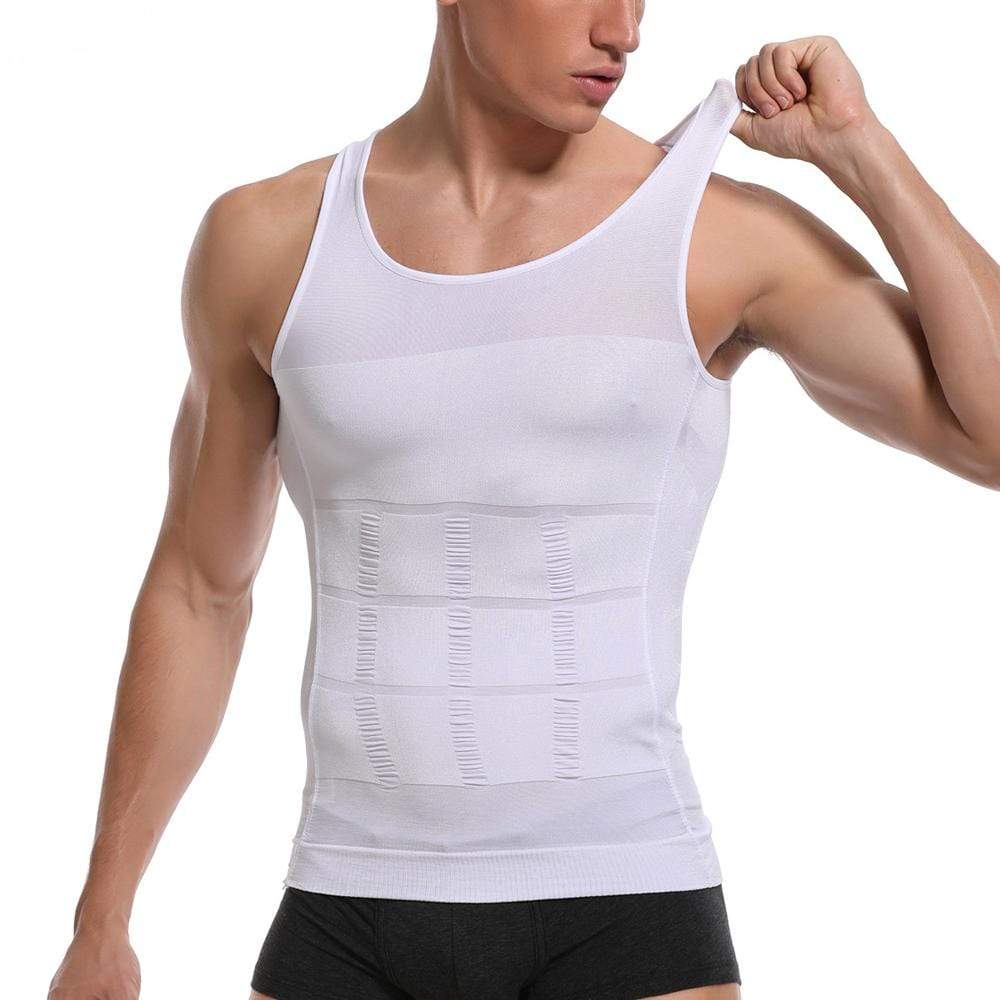 Tummy Control Undershirt Abs Abdomen Slim Stretchable Vest For Men = XXL